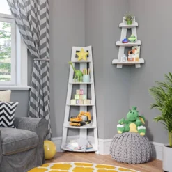 Kids' Corner Ladder Wall Shelf White - RiverRidge Home -Child Furniture Shop GUEST 020159fe cabb 44a3 89f6 44a61cde4dd8
