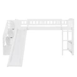 Twin Size Loft Bed With Two Drawers And Slides - ModernLuxe -Child Furniture Shop GUEST 03435653 8ee9 4dcf 8257 da14909a2585