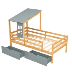 Twin Size House Low Loft Bed With Two Storage Drawers - ModernLuxe 15 Twin Size House Low Loft Bed With Two Storage Drawers - ModernLuxe -Child Furniture Shop GUEST 0775eda5 6ab0 475a 8699 8999183c9ae7