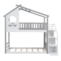House Shape Twin-Over-Twin Double Bunk Bed With Storage Stairs - ModernLuxe 13 House Shape Twin-Over-Twin Double Bunk Bed With Storage Stairs - ModernLuxe -Child Furniture Shop GUEST 07cb9efe 33b8 474c bc27 e7b617e9f2be