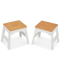 Melissa & Doug Wooden Stools - Set Of 2 - White/Natural -Child Furniture Shop GUEST 088a0156 cfbc 4e4a ba0d 2c968cc4fdbf