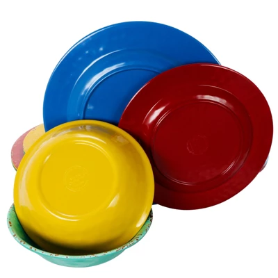 Gibson Studio California Mauna 12 Piece Assorted Crackle Decal Melamine Dinnerware Set 15 Gibson Studio California Mauna 12 Piece Assorted Crackle Decal Melamine Dinnerware Set - Image 13