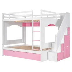Full Over Full Bunk Bed With Trundle, Stairs, Ladders And Storage Cabinet-ModernLuxe -Child Furniture Shop GUEST 0b11497b 1955 4c5d 8924 c21fa15197c7
