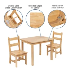 Emma And Oliver Kids 3 Piece Solid Hardwood Table And Chair Set For Playroom, Kitchen 27 Emma And Oliver Kids 3 Piece Solid Hardwood Table And Chair Set For Playroom, Kitchen -Child Furniture Shop GUEST 0bf9d919 a115 4ffe a6b2 d493e1126156