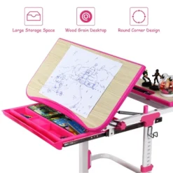 Costway Children Desk Chair Set Adjustable Study Table Drawer Winged Backrest Chair 18 Costway Children Desk Chair Set Adjustable Study Table Drawer Winged Backrest Chair -Child Furniture Shop GUEST 0f58563d 3691 4d3e 9b3e eb642e6316f0