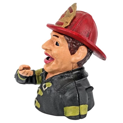 Design Toscano Fireman's Fund Die-Cast Iron Mechanical Coin Bank 4 Design Toscano Fireman's Fund Die-Cast Iron Mechanical Coin Bank - Image 2