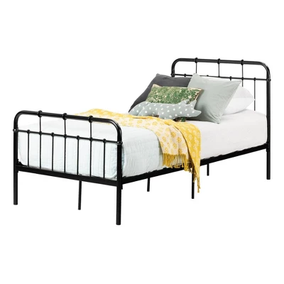 Twin Hankel Metal Platform Bed With Headboard And Footboard Pure Black - South Shore 6 Twin Hankel Metal Platform Bed With Headboard And Footboard Pure Black - South Shore - Image 4