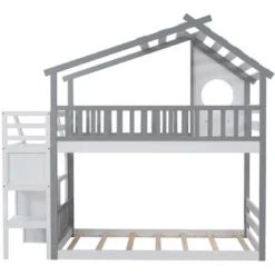 House Shape Twin-Over-Twin Double Bunk Bed With Storage Stairs - ModernLuxe 17 House Shape Twin-Over-Twin Double Bunk Bed With Storage Stairs - ModernLuxe -Child Furniture Shop GUEST 140549b4 5811 483d 9e9b 4ec896e45839