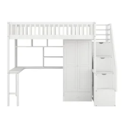 Twin Size Loft Bed With Shelf, Drawers, Desk And Wardrobe - ModernLuxe 15 Twin Size Loft Bed With Shelf, Drawers, Desk And Wardrobe - ModernLuxe -Child Furniture Shop GUEST 143e9397 cea8 4415 80b9 6d13cde0210d