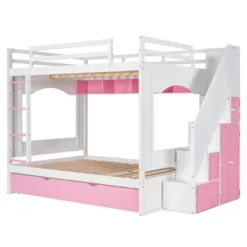 Full Over Full Bunk Bed With Trundle, Stairs, Ladders And Storage Cabinet-ModernLuxe -Child Furniture Shop GUEST 14a38407 75fc 45e1 b3cf 6aa08ffcb04f