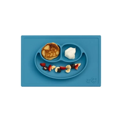 Ezpz Happy Mat Dining Plate - Blue 3 Ezpz Happy Mat Dining Plate - Blue