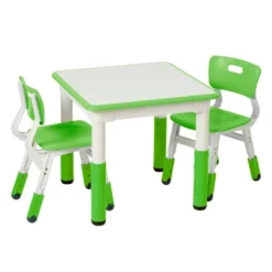 ECR4Kids Square Resin Dry-Erase Adjustable Activity Table With 2 Chairs (3-Piece Set) -Child Furniture Shop GUEST 1738580c 9a53 4444 acb7 6400907754d4