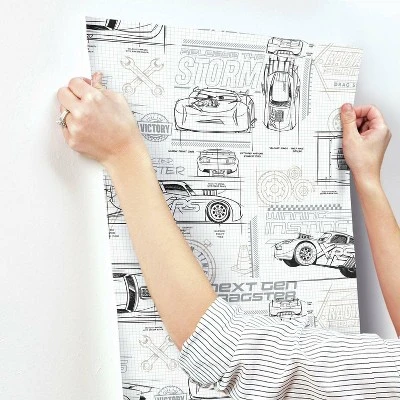 Disney Pixar Cars Schematic Peel And Stick Wallpaper - RoomMates 4 Disney Pixar Cars Schematic Peel And Stick Wallpaper - RoomMates - Image 2