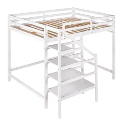 Full Size Loft Bed With Staircase And Safety Guardrails Gray/White-ModernLuxe 18 Full Size Loft Bed With Staircase And Safety Guardrails Gray/White-ModernLuxe -Child Furniture Shop GUEST 1afeb3a3 f201 4c9a 85be 1c91189a0c59