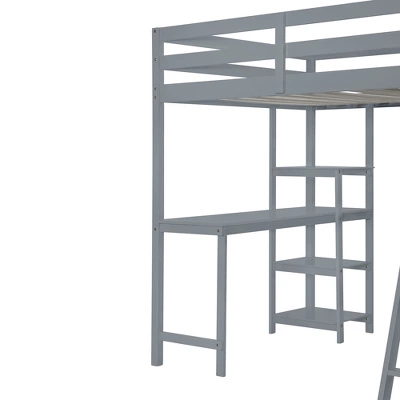 Full/ Twin Size Loft Bed With Wardrobe, Desk And Shelves-ModernLuxe 12 Full/ Twin Size Loft Bed With Wardrobe, Desk And Shelves-ModernLuxe - Image 10