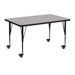 Flash Furniture Mobile 30''W X 48''L Rectangular Thermal Laminate Activity Table - Height Adjustable Short Legs -Child Furniture Shop GUEST 1e10cc82 3566 4bab b586 2486bc5c9138