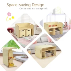 Costway 3 Piece Kids Wooden Table & Chair Set Children Multipurpose Homeschool Furniture -Child Furniture Shop GUEST 1ea3c7fc cf3c 45ce 8e24 d0ba575c735c