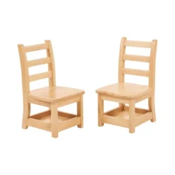 ECR4Kids Three Rung Ladderback Chairs With Storage, 2-Pack - Natural -Child Furniture Shop GUEST 211d7e70 e102 41c6 bb38 e51d4a474782
