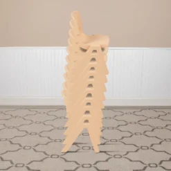 Emma And Oliver 10 Pack Plastic Stackable School Chair With 12" Seat Height