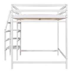 Full Size Loft Bed With Staircase And Safety Guardrails Gray/White-ModernLuxe 22 Full Size Loft Bed With Staircase And Safety Guardrails Gray/White-ModernLuxe -Child Furniture Shop GUEST 232b8b5b 0499 4757 b8a7 832722695bb8