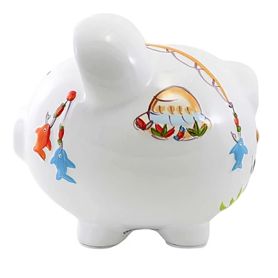 Bank Gone Fishing Pig Bank - One Bank 7.75 Inches - Net Rod Reel Save - 36870 - Ceramic - Multicolored 4 Bank Gone Fishing Pig Bank - One Bank 7.75 Inches - Net Rod Reel Save - 36870 - Ceramic - Multicolored - Image 2