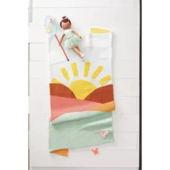 48"x58" Knit Kids' Throw Sunshine Blue - Pillowfort™ -Child Furniture Shop GUEST 24eb10dc 6375 4b35 976d b6a58a627356