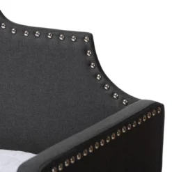 Twin Ally Fabric Upholstered Sofa Daybed With Roll Out Trundle Guest Bed Dark Gray - Baxton Studio -Child Furniture Shop GUEST 25063da4 dc9e 4ef9 9e8c 0076f9d6c298