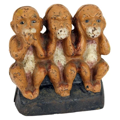 Design Toscano Speak No, See No, Hear No Evil Monkeys Still Action Die-Cast Iron Coin Bank 3 Design Toscano Speak No, See No, Hear No Evil Monkeys Still Action Die-Cast Iron Coin Bank