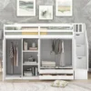 Functional Twin Loft Bed With 3 Shelves, 2 Wardrobes, 2 Drawers And Ladder With Storage-ModernLuxe -Child Furniture Shop GUEST 2763c581 759b 449a 91ba 6790af32262c