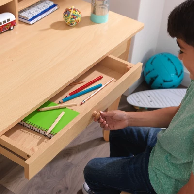 KidKraft Avalon Desk With Hutch And Chair Natural 4 KidKraft Avalon Desk With Hutch And Chair Natural - Image 2