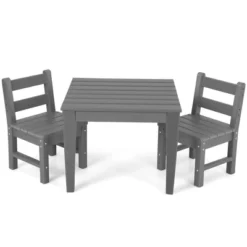 Costway 3PCS Kids Table & 2 Chairs Set Outdoor Heavy-Duty All-Weather Activity Table Set -Child Furniture Shop GUEST 2f0b60a1 1a6b 4cf8 821f 6f61a2f8c7aa