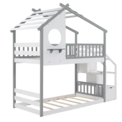 House Shape Twin-Over-Twin Double Bunk Bed With Storage Stairs - ModernLuxe 14 House Shape Twin-Over-Twin Double Bunk Bed With Storage Stairs - ModernLuxe -Child Furniture Shop GUEST 2f3aafac 2509 4aa7 b949 2b31459f548d