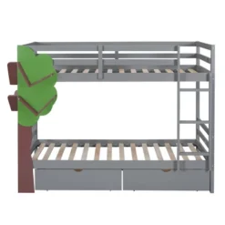 Twin-Over-Twin Bunk Bed With A Tree Decor And Two Storage Drawers-ModernLuxe -Child Furniture Shop GUEST 311cb700 45de 4d97 9a11 d075683995e3