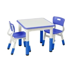 ECR4Kids Square Resin Dry-Erase Adjustable Activity Table With 2 Chairs (3-Piece Set) -Child Furniture Shop GUEST 31bc0665 9f69 449d ab83 7f9c64b8d2ff