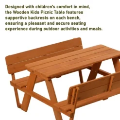 Gardenised Wooden Kids Picnic Table Bench With Backrest, Outdoor Children's Backyard Table, Crafting, Dining, And Playtime Patio Table 15 Gardenised Wooden Kids Picnic Table Bench With Backrest, Outdoor Children's Backyard Table, Crafting, Dining, And Playtime Patio Table -Child Furniture Shop GUEST 3352a6d6 95aa 44ef a757 c8b711b8bcdb