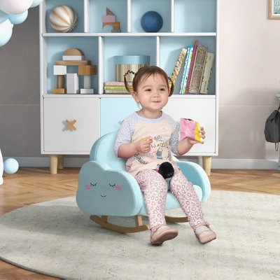 Qaba Kids Rocker Armchair, Children Rocking Chair For Nursery Playroom Preschool, With Solid Wood Legs, Anti-Tipping Design, For 1.5-5 Years 3 Qaba Kids Rocker Armchair, Children Rocking Chair For Nursery Playroom Preschool, With Solid Wood Legs, Anti-Tipping Design, For 1.5-5 Years
