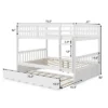 Costway Full Over Full Bunk Bed Platform Wood Bed W/ Trundle & Ladder Rail Brown/White -Child Furniture Shop GUEST 351c0710 cb27 4f9b 8aea 001f37495caa