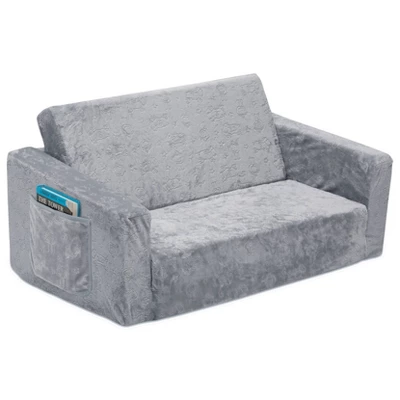 Delta Children Kids' Serta Perfect Sleeper Extra Wide Comfy 2-in-1 Flip Open Convertible Sofa To Lounger - Gray 5 Delta Children Kids' Serta Perfect Sleeper Extra Wide Comfy 2-in-1 Flip Open Convertible Sofa To Lounger - Gray - Image 3