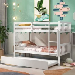 Twin Over Twin Wood Bunk Bed With Trundle, Safety Rail And Ladder-ModernLuxe 15 Twin Over Twin Wood Bunk Bed With Trundle, Safety Rail And Ladder-ModernLuxe -Child Furniture Shop GUEST 3aa567b6 439d 4640 88b2 a0282a6ec70d