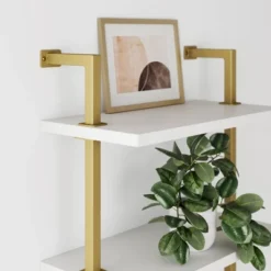 Theo Floating Shelf Gold/White - Nathan James -Child Furniture Shop GUEST 3c55db61 c6f4 4fb2 bf58 1b9208e7c57c