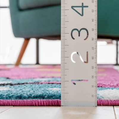 Well Woven Modern Daisy Butterflies Bright Kids Room Carpet Soft Durable Pink Area Rug 7 Well Woven Modern Daisy Butterflies Bright Kids Room Carpet Soft Durable Pink Area Rug - Image 5