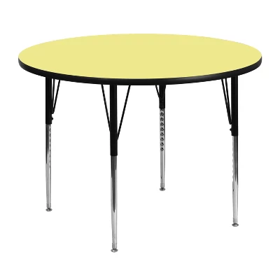 Flash Furniture 48'' Round Thermal Laminate Activity Table - Standard Height Adjustable Legs 11 Flash Furniture 48'' Round Thermal Laminate Activity Table - Standard Height Adjustable Legs - Image 9