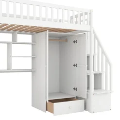 Twin Size Loft Bed With Shelf, Drawers, Desk And Wardrobe - ModernLuxe 19 Twin Size Loft Bed With Shelf, Drawers, Desk And Wardrobe - ModernLuxe -Child Furniture Shop GUEST 42b4b082 7969 482f b6a6 b99674227bd4