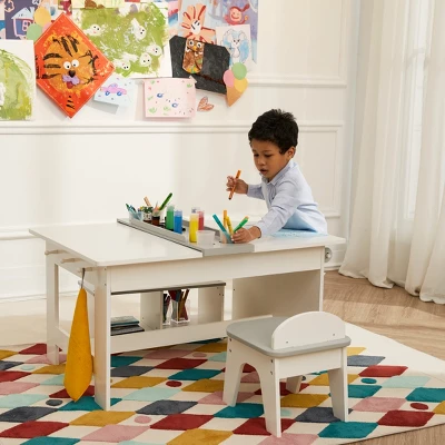 Fantasy Fields - Little Artist Monet Play Art Table Kids Furniture - White/Gray 8 Fantasy Fields - Little Artist Monet Play Art Table Kids Furniture - White/Gray - Image 6