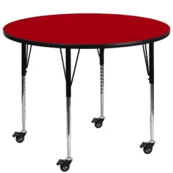 Emma And Oliver Mobile 48" Round Laminate Adjustable Activity Table -Child Furniture Shop GUEST 4a9286e9 8dcc 4deb 853a 588e04322fab