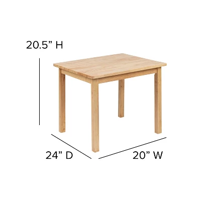 Emma And Oliver Kids 3 Piece Solid Hardwood Table And Chair Set For Playroom, Kitchen 14 Emma And Oliver Kids 3 Piece Solid Hardwood Table And Chair Set For Playroom, Kitchen - Image 12