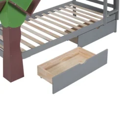 Twin-Over-Twin Bunk Bed With A Tree Decor And Two Storage Drawers-ModernLuxe -Child Furniture Shop GUEST 50c7dbd6 d15d 4cd9 9786 8769c5779fb2