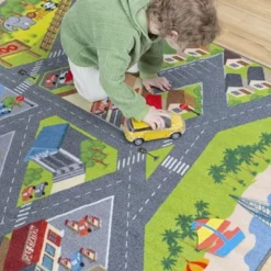 KC CUBS Boy & Girl Kids City Road Car Vehicle Traffic Educational Learning & Game Play Non Slip Nursery Bedroom Classroom Rug Carpet -Child Furniture Shop GUEST 514f81c0 085a 4f80 87ff 5570f7c421e2