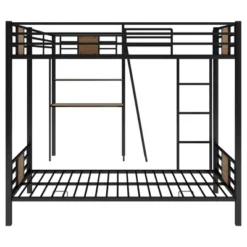 L-Shaped Twin Over Twin Bunk Bed With Twin Size Loft Bed With Desk And Shelf , Brown - ModernLuxe 18 L-Shaped Twin Over Twin Bunk Bed With Twin Size Loft Bed With Desk And Shelf , Brown - ModernLuxe -Child Furniture Shop GUEST 5206bdc4 d69e 4e7e b3bc b418c7cc460d