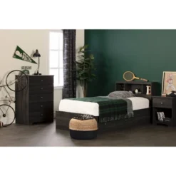 Twin Zach Bookcase Headboard Gray Oak - South Shore 10 Twin Zach Bookcase Headboard Gray Oak - South Shore -Child Furniture Shop GUEST 527ffce7 6894 4d69 a5ed 67f2572b776c
